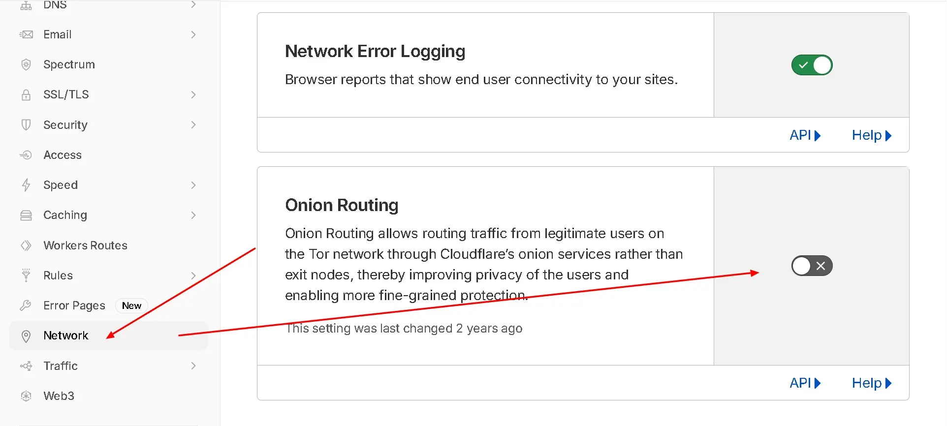 Disable Onion Routing Screenshot